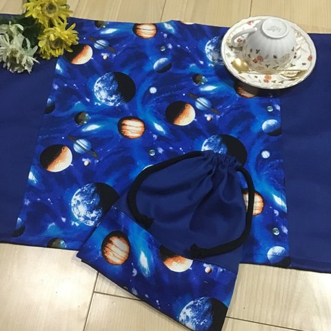 【再4】送料込40×50⭐️40×60❤️6年間長持ち丈夫なラスト①宇宙惑星ランチョンマット小学校机サイズ