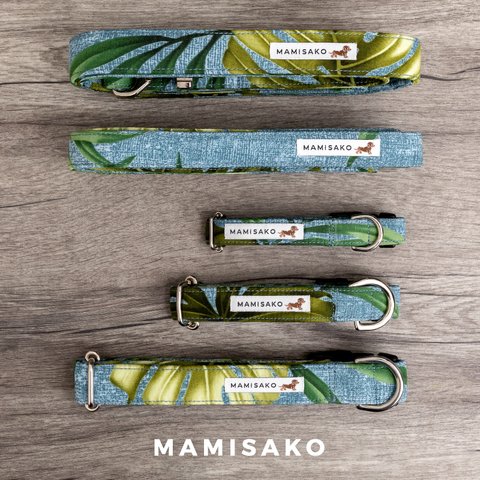 【単品販売・首輪S】MAMISAKO - 犬用のハワイアン首輪・リード - Hawaiian Dog Lead & Collar