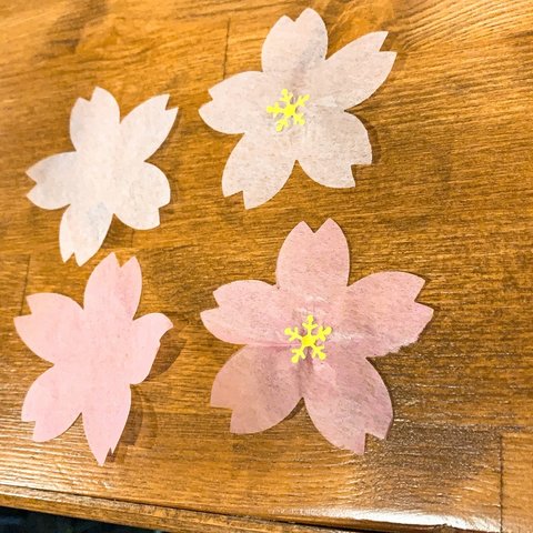 お花紙で作った大きな桜100枚セット