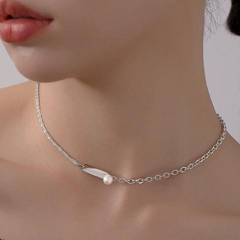 真珠鎖ネックレスペンダントデザイン感ネックレス
