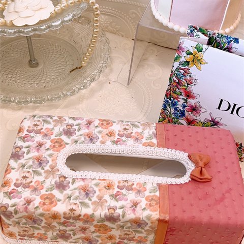 ティッシュケース♡ リバティ＆ドットミニヨン