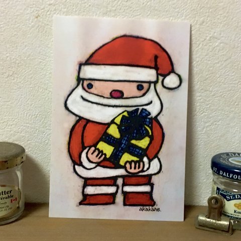 クリスマス　ポストカード『サンタのプレゼント』