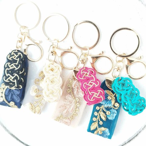 omamori ーあわじ結びとインド刺繍リボンー