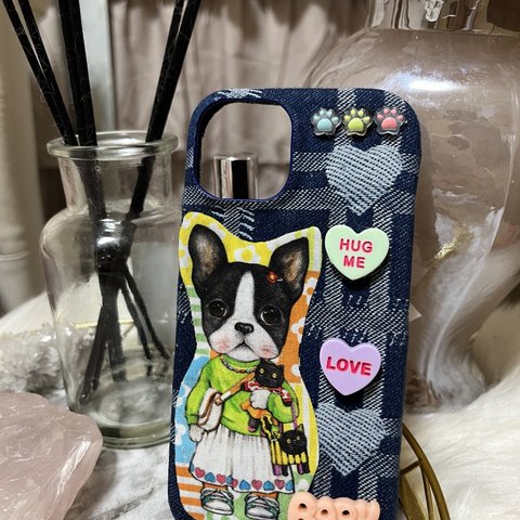 コヤンイサムチョン♡iPhone15ケース♡バニー♡犬スマホ♡ボストンテリア