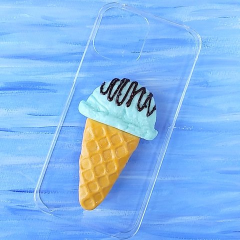 【送料込み】チョコミントアイスクリーム　スマホケース