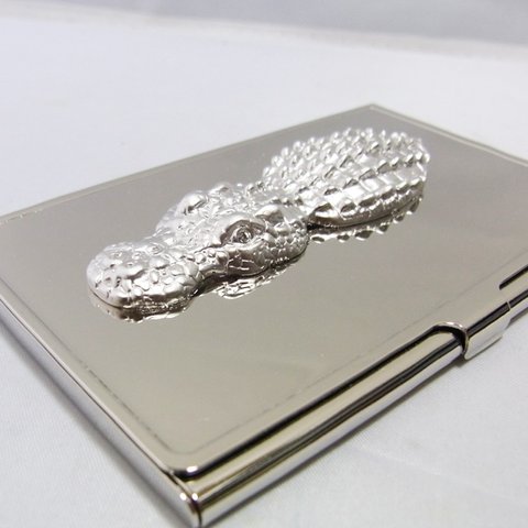 【CARD-case】　METAL　ワニ・SILVER・MG/370-　SILVER　　　　　　【スチール・日本製】