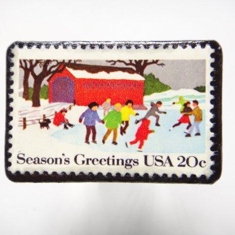 アメリカ　1982年切手ブローチ 310