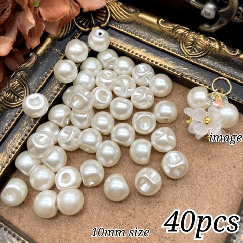 【brsr6538acrc】【10ｍｍ】【40pcs】pearl beads　鈴丸ビーズ