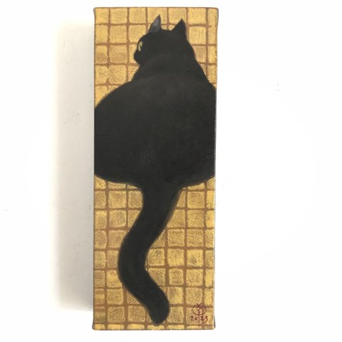 肉筆油彩画　「そーねこ」　hako26/2683-024