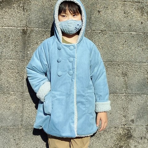 小人コート　子供服　水色