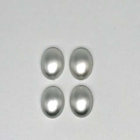 Vintage Matte Silver Oval Cabochons 