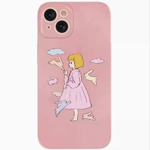 【ウサギの女の子】  iPhone手帳型スマホケース携帯ケース*15promax*iphone14*iphone13*iphone12*iphone11 送料無料 