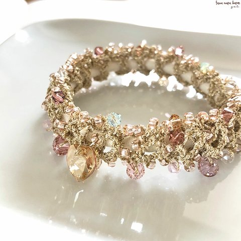 pink champagne × ivory : glittering シュシュブレス