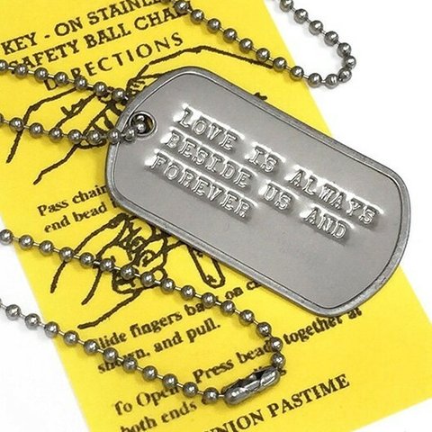 名言 DOGTAG 愛はいつも２人のそばにあり永遠である DP-006 USA 新品