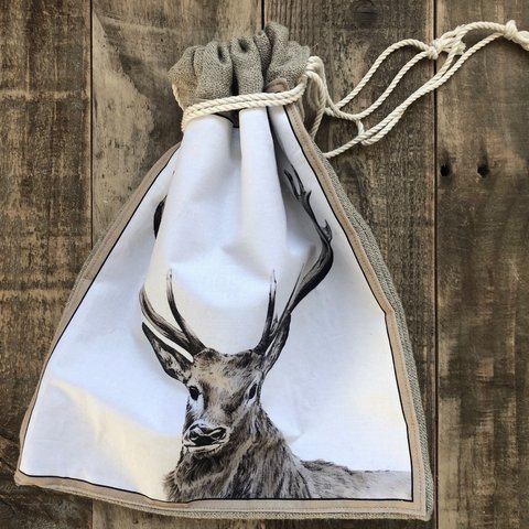 animal drawstring bag (deer)