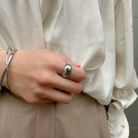 【シルバー】サージカルステンレス　指輪　リング　ステンレス　金属アレルギー　アクセサリー　ゆびわ　ring　シンプル　フォーマル　レディース　メンズ　ユニセックス　大ぶり　ペアリング　NAT-0616