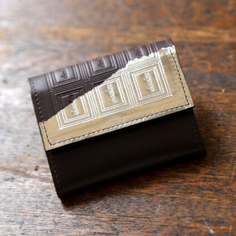 ※ビターチョコ　革のチョコレート・コインケース（銀の包み紙）