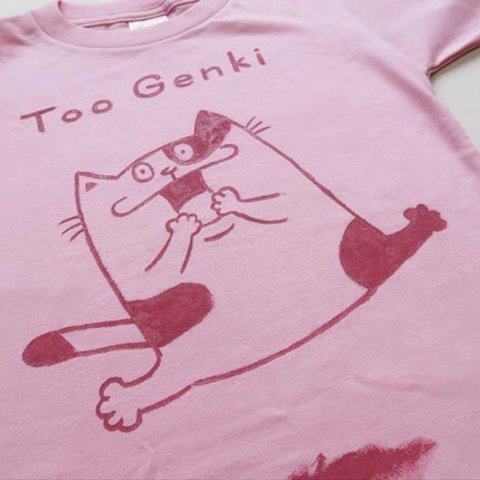 キッズTシャツ「Too Genki」手描き120サイズ