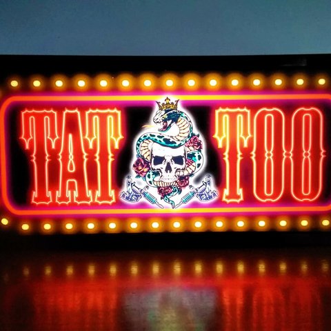 タトゥー TATTOO② 刺青 スタジオ ロック ショップ サイン 看板 置物 雑貨 LED2wayライトBOX