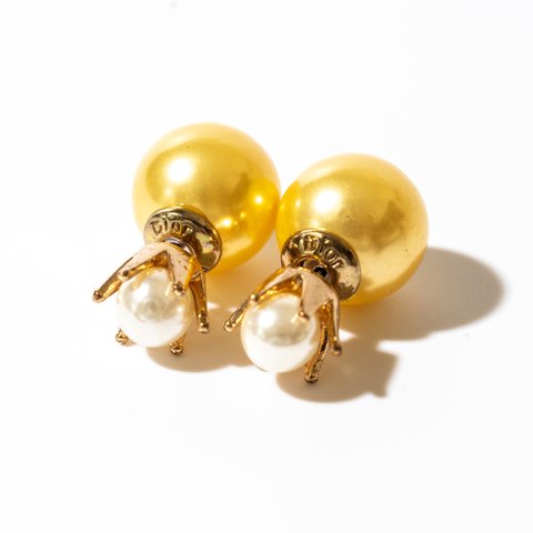 「Christian Dior」 tribal pearl × crown earrings