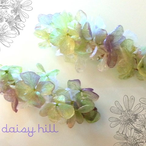 ツートンあじさいバレッタ*ﾟpurple×yellowish green