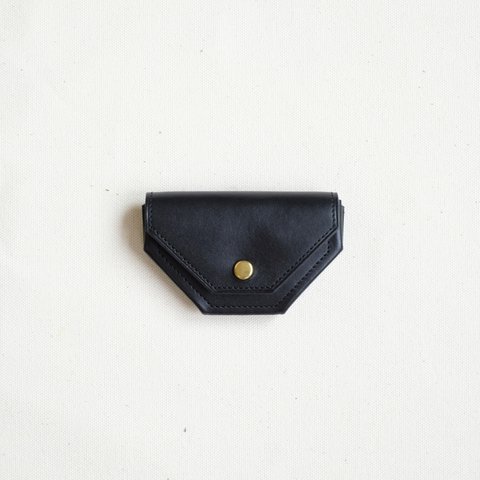 一枚革のコインケース/黒 ※受注生産