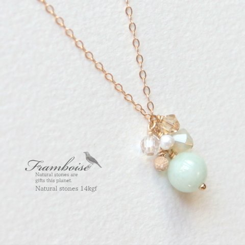 Framboise 14KGF Necklace jadeite/ネックレス・翡翠