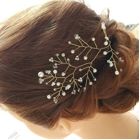 小枝アクセサリー  ヘアパーツ(gold)