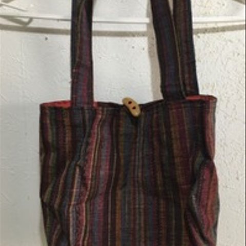 和服リメイク  紬 トートバッグ　ハンドメイド1点物　①