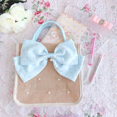 リボンジュートバッグ ハンドメイド♡