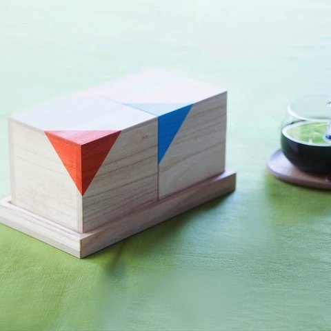 コーヒー通の方へのプレゼントにいかがですか？　桐ＣＵＢＥコーヒーキャスター　２個セット（オレンジ・ブルー）