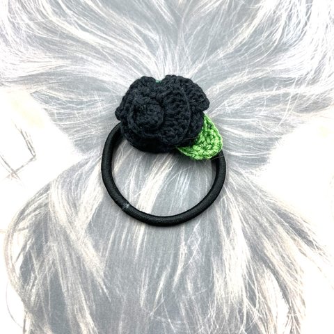 薔薇のヘアゴム🌹*ブラックカラー*