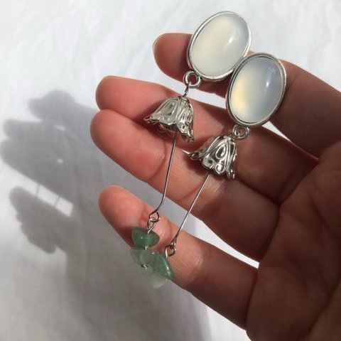 花冠キャップクリアカボションpierce / earring