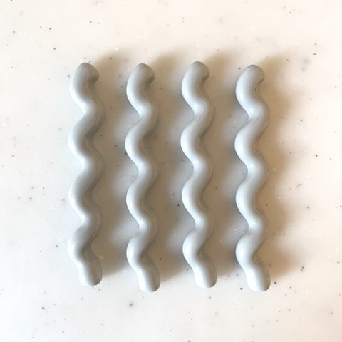 Grey Wavy Rectangle Cabochons