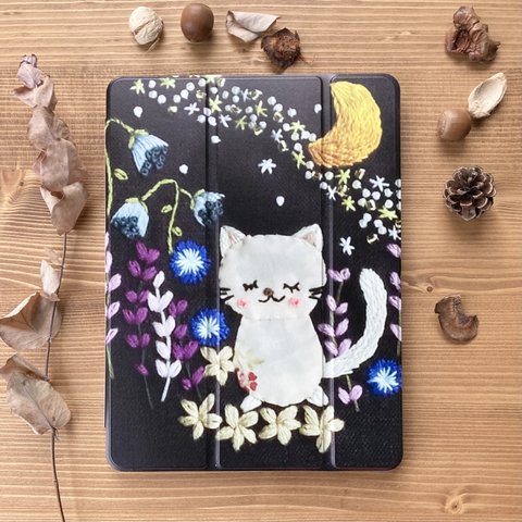 iPadケース　「夜空の猫の夢」　iPadカバー	