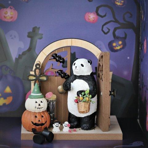 新作　ハロウィン　ドアオブジェ　パンダとお化け　お誕生日/ご自身用におすすめ♪