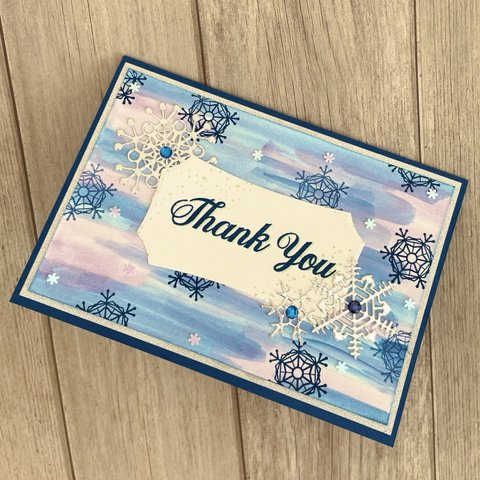 [Thank you]雪の結晶のサンキューカード