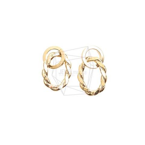 PDT-2726-G【2個入り】ダブルラウンドペンダント/Double Round Earring Charm