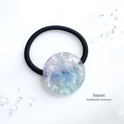 紫陽花colorのオーロラ レジン ヘアゴム ／ サークル