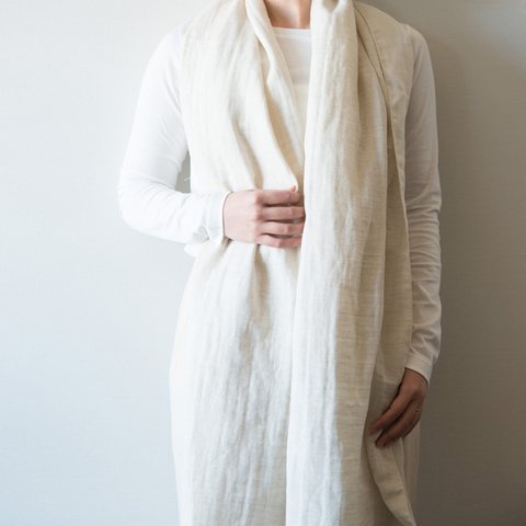 Organic Cotton＆linen　Wガーゼストール【50㎝幅】