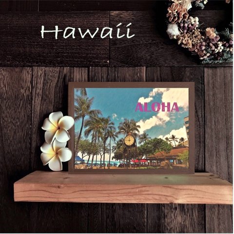 【送料無料】南国の風景☆HAWAII No.654                               フレーム付    A4サイズ