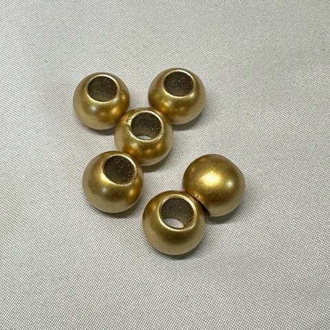 ゴールド 12個 12mm 大穴 プラスチック ビーズ  