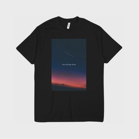 【New!】Starry Graphic Tee Shirt｜流星柄メッセージTシャツ - 星に願いを -【オーダーメイド♪】