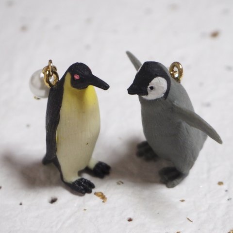 【動物シリーズ】親子ペンギンのピアス