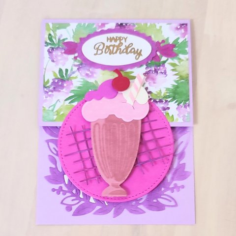 誕生日カード　🍒『SHERE A MILKSHAKE』　 stampinup 　 スタンピンアップ　 rosecraft