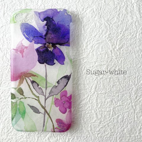  iPhone ケース ❤︎  colorful violet 〜watercolor