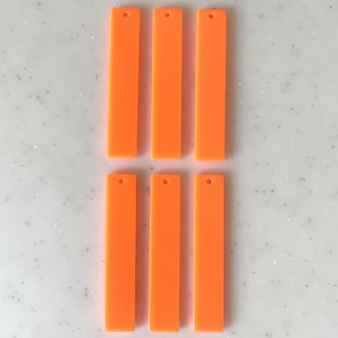 Neon Orange Rectangle Pendant Tops