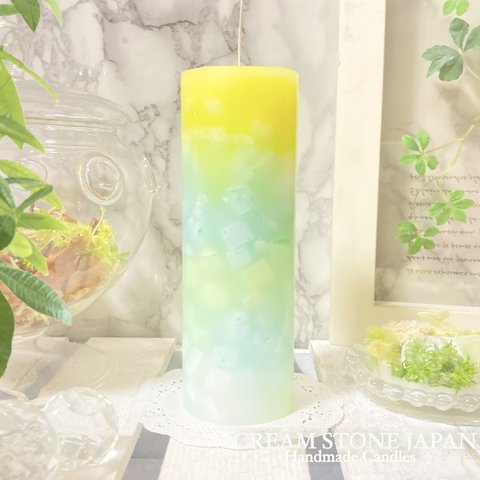 Φ5.1cm×H15cm ペタルキャンドル (イエロー) № 000684 /Gradation Candle