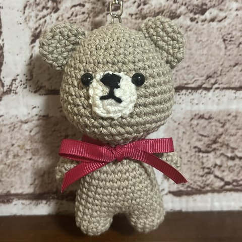 編みぐるみクマキーホルダー