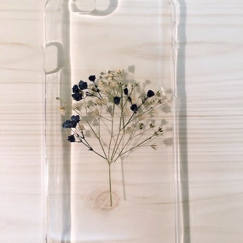 【受注製作60】iphone/スマホ 押し花ケース　本物のお花使用